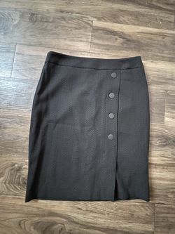 Jones New York Dark Gray-Black Herringbone Skirt Size 8