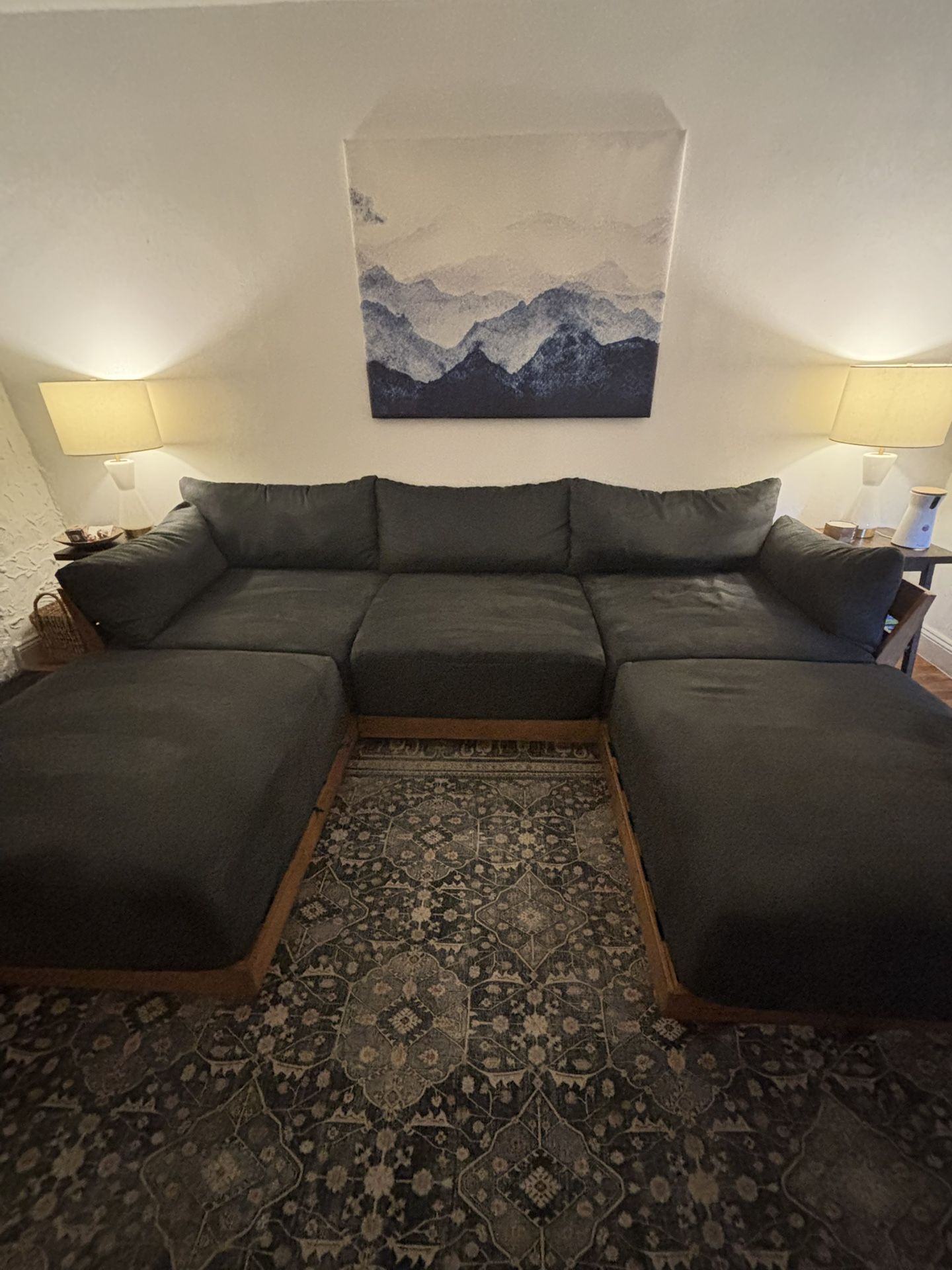 Modular U Sectional Sofa - Pet friendly, Washable