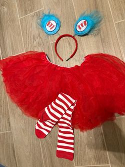 Women Thing 1 Cat in the Hat Sr Seuss Costume One Size Halloween World Book Day