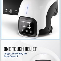 New Heated Knee Massager with Red Light & Vibration, 3 Heat & 3 Vibration Levels, Memory Function, Cordless 3000mAh Rechargeable, LED Touch Panel, Aut