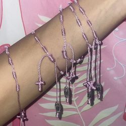 Mexican Rope Rosary Bracelet | Rosario | PINK 