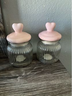 Heart glass containers 2x$10