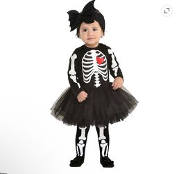 Toddler girl Skelton Halloween costume