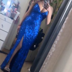 Blue sparkly prom dress