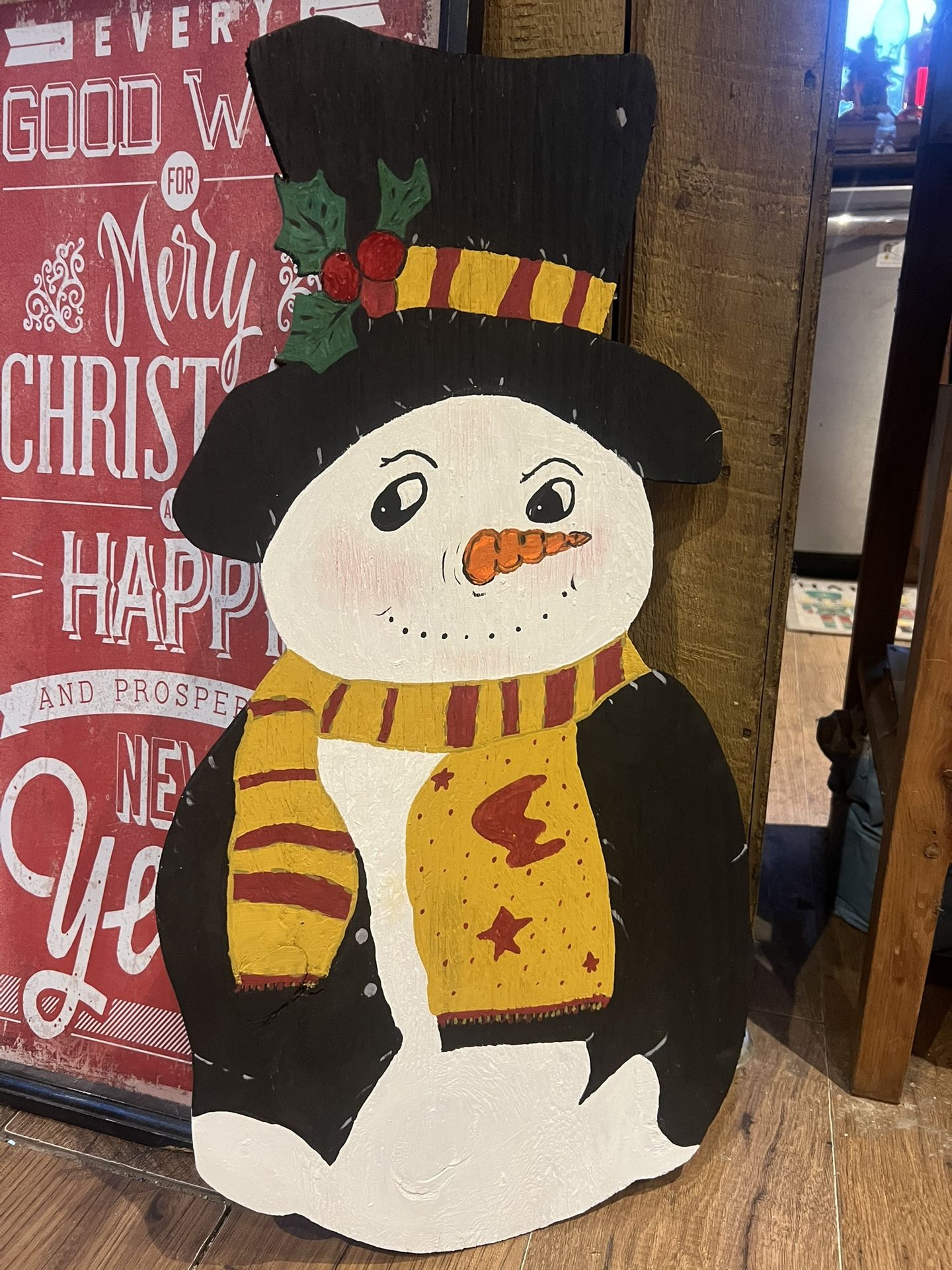 Wood snowman