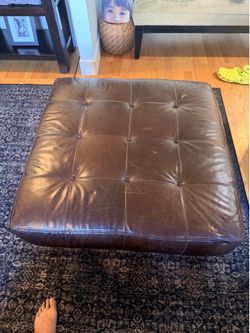 Leather ottoman