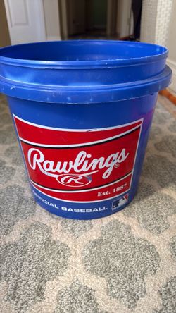 Bucket of baseballs