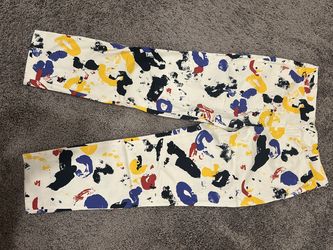 Zara Woman Women’s L White/Multicolor Abstract Pants Pockets