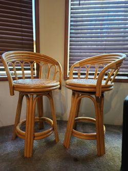 Rattan Wicker Counter Bar Stools
