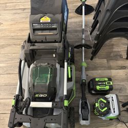 Ego 800 Self-Propelled, Lawnmower And Trimmer With Two Batteries And Two Chargers