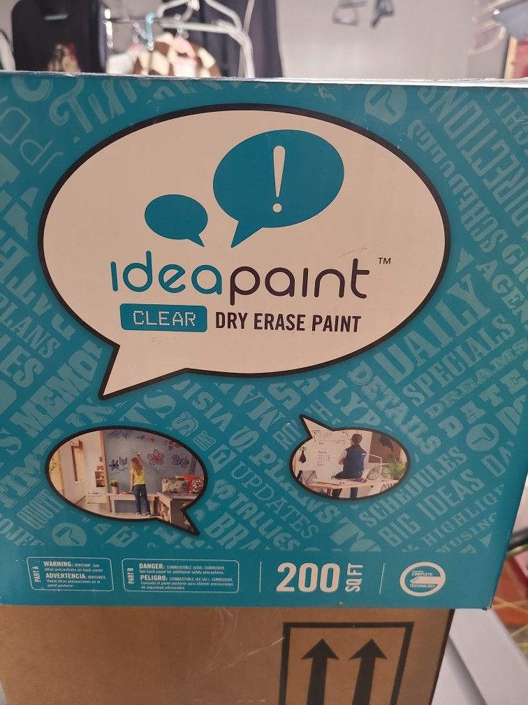 Idea paint! Make Any wall A Dry erase Board. 200sq Ft Kit