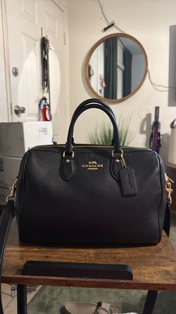 Coach Black Pebble Leather Satchel Bag