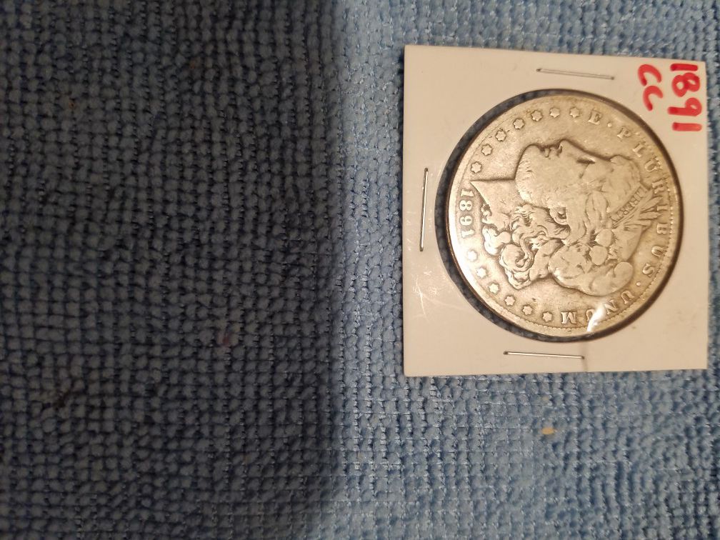 1891 cc Morgan silver dollar