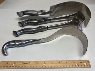 Set of 8 stainless steel 7” towel clamps (also known as surgical forceps)