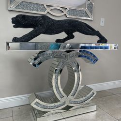 New C Design Console Table Encrusted Diamonds 