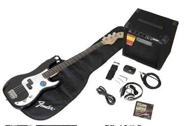 Alesis Strike Pro SE, Amp, Throne, Hi-hat Stand, And Squire Bass Starter Pack
