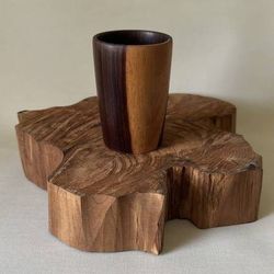 Teakwood Canister Pen Pencil Artificial Flower Holder Decoration Accent