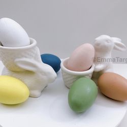 Target Bullseye Ceramic Easter Bunny Egg Holders Set NEW 2022