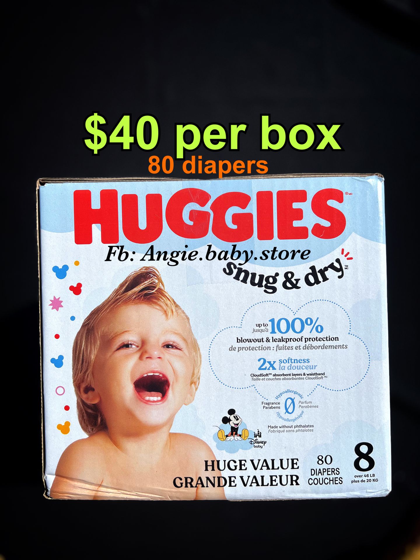 Huggies snug and dry size 8