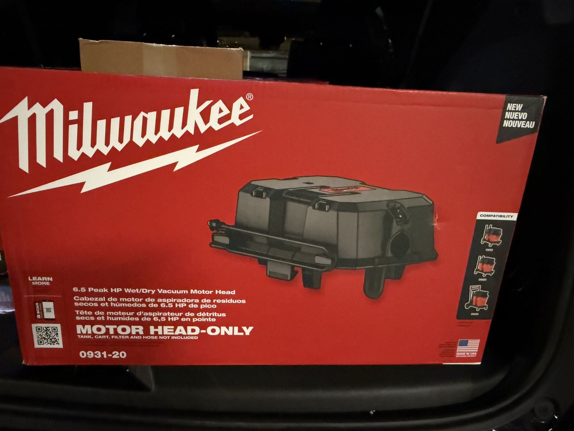 Milwaukee 6.5 Peak HP Wet/Dry Vacuum Motor Head Only