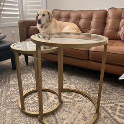 gold coffee nesting table 