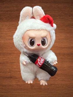 POP MART LABUBU THE MONSTERS COCA-COLA SERIES STUFFED DOLL.6” backpack clip/key chain  Missing tag.