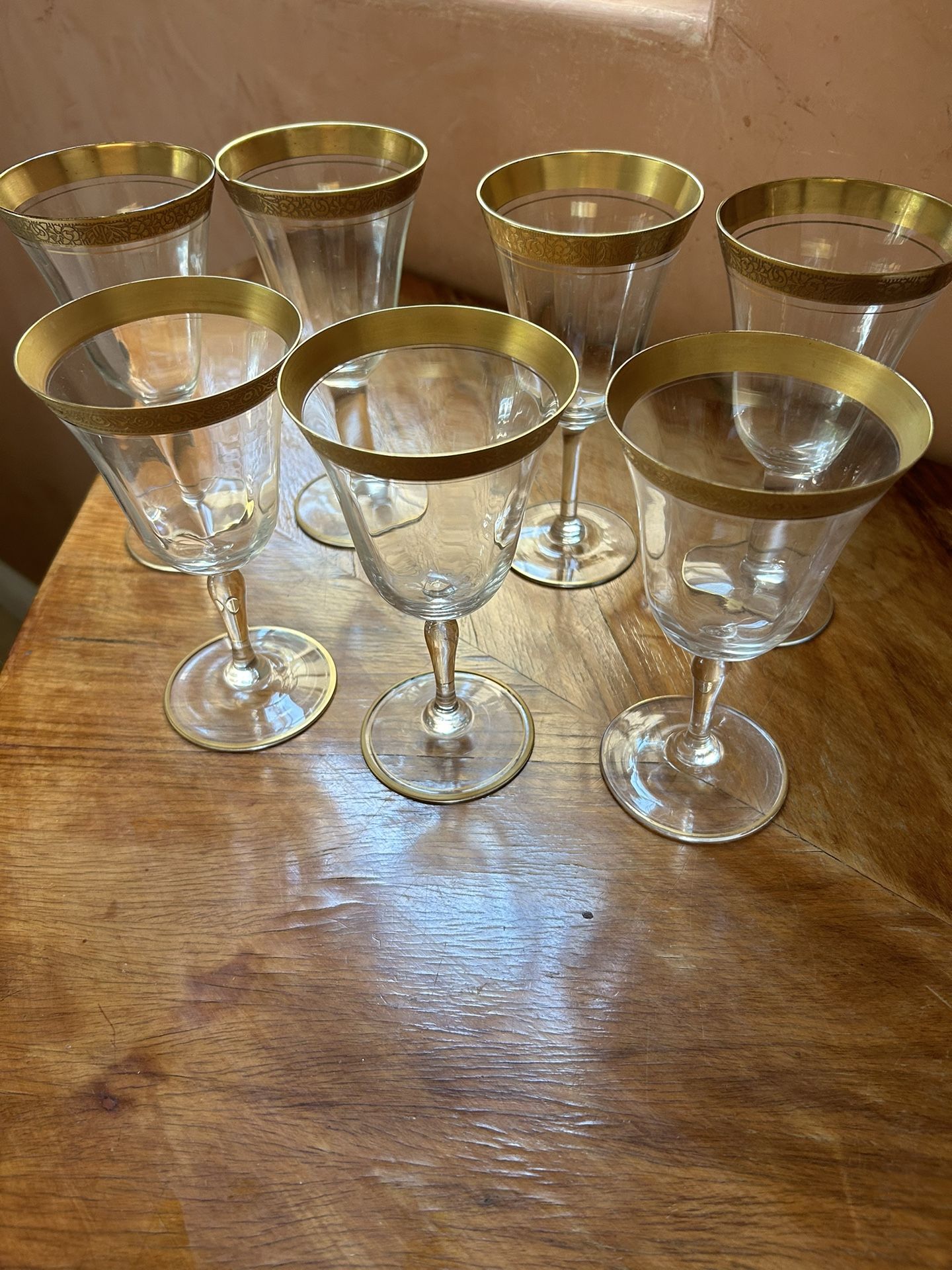 Set Of 6 Vintage Water Wine Glass 6 1:2 In Tall