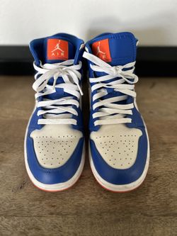 Nike Air Jordan 1 Mid Knicks Blue-Orange Men’s Size 9.5 FD1029-400