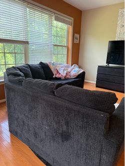 L shaped dark couch