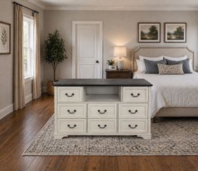 8 Drawer Dresser Off White Beige 