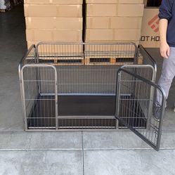 (New in Box) $95 Pet Playpen Heavy-Duty Dog Kennel w/ Plastic Tray, 49x32x28 inches 