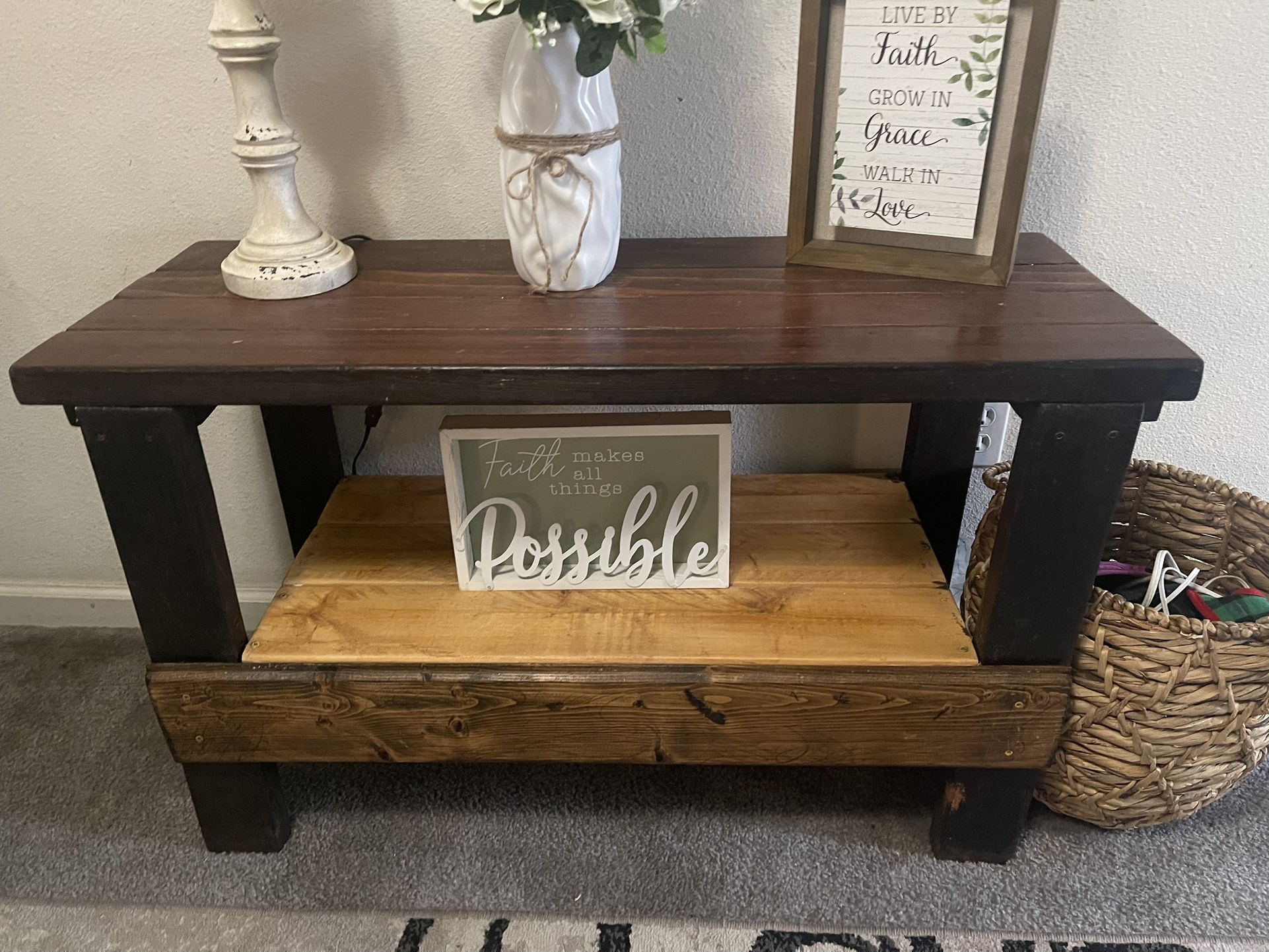 Handmade Wood Entry Table