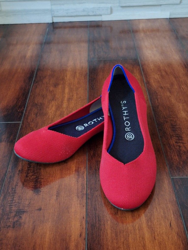 Rothy's the Flat in Cherry Red size 10