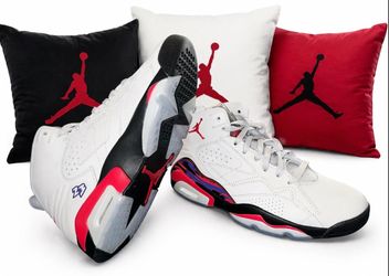 AUTHENTIC Jordan MVP 678 White Black & Red High Top Sz 9.5