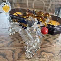 Glass Dragon Bottle Decanter With Case