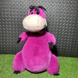 Flintstones Dino Purple Dinosaur Plush Stuffed Animal Vintage 1996 Hanna-Barbera