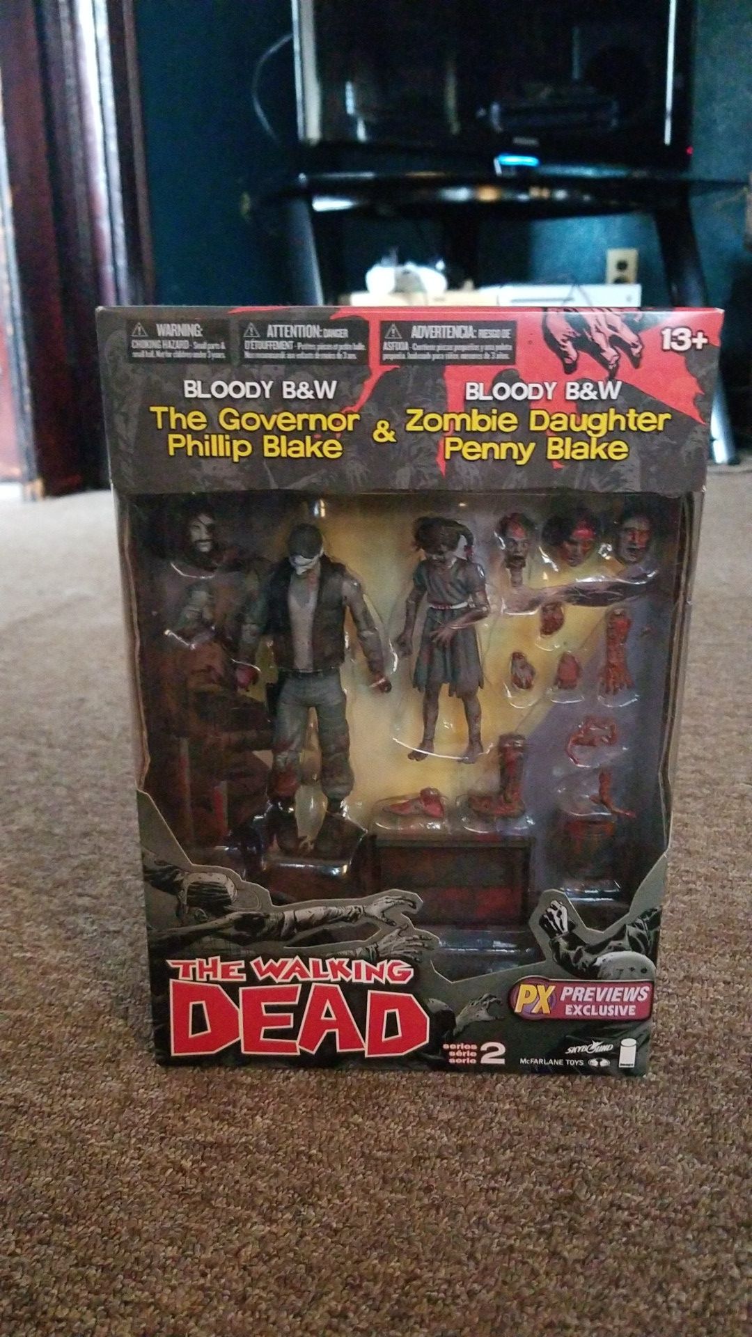 The walking dead bloody black-and-white governor Philip Blake and zombie daughter penny Blake comic book series 2 sky bound exclusive