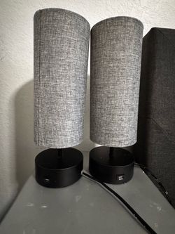2 gray lamps