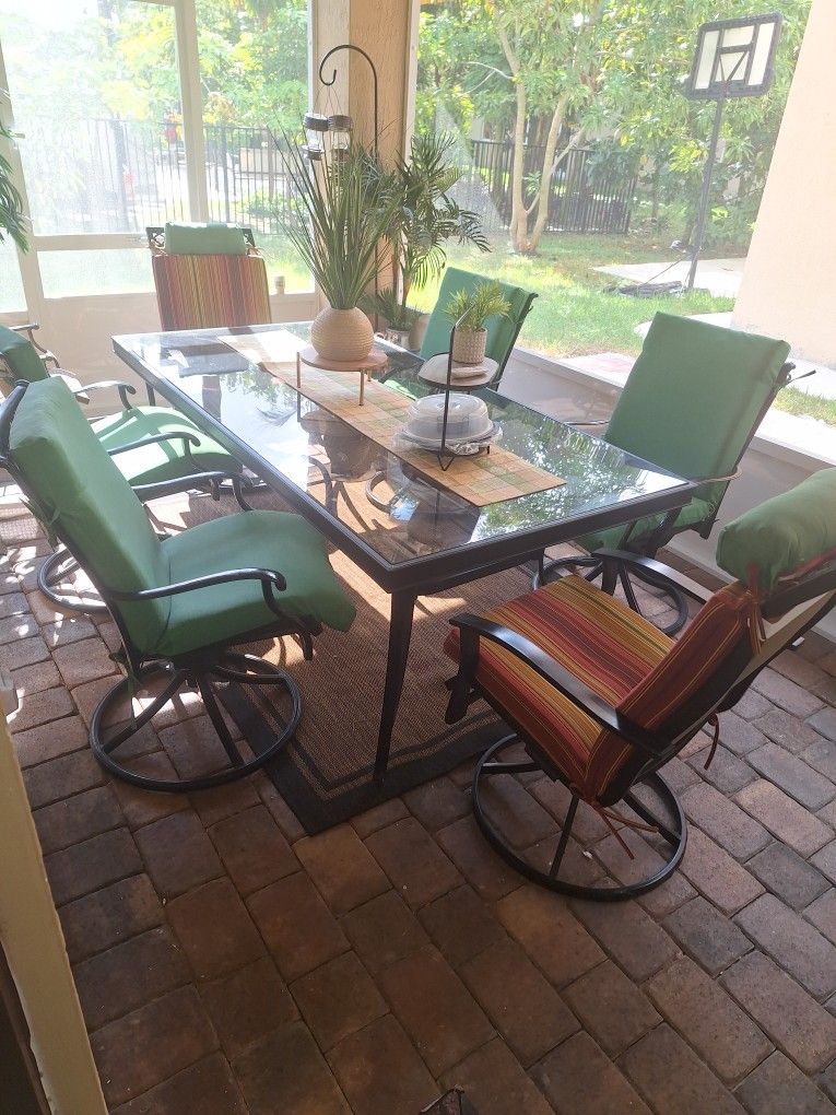 Dining Patio Glass Table Set