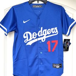 YOUTH:  SMALL + MED - DODGERS #17 SHOHEI OHTANI JERSEY