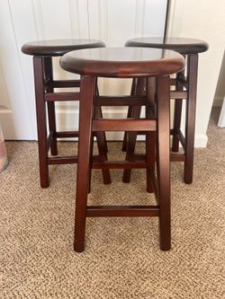 Solid wooden swivel stools