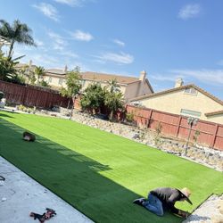 Artificial Grass, Rocks Decoration’s, New Sod And Sprinklers