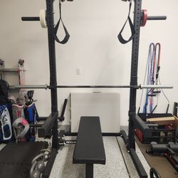 Rogue Fitness - Squat Stand, Bench, Barbells, Plates