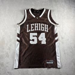 Vintage Lehigh University Nike Basketball 54 Jersey Men’s L Brown Made USA#11A