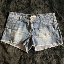 Aviva Cut Off Denim Jean Stretch Short Shorts Size 5 EUC