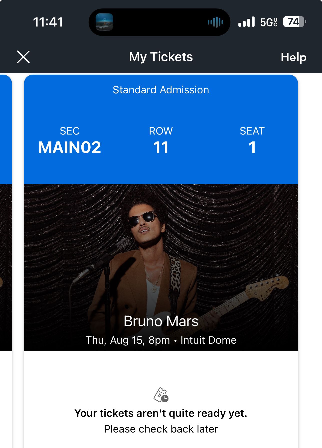 Bruno Mars Concert (x1 Ticket 8/15 LA)