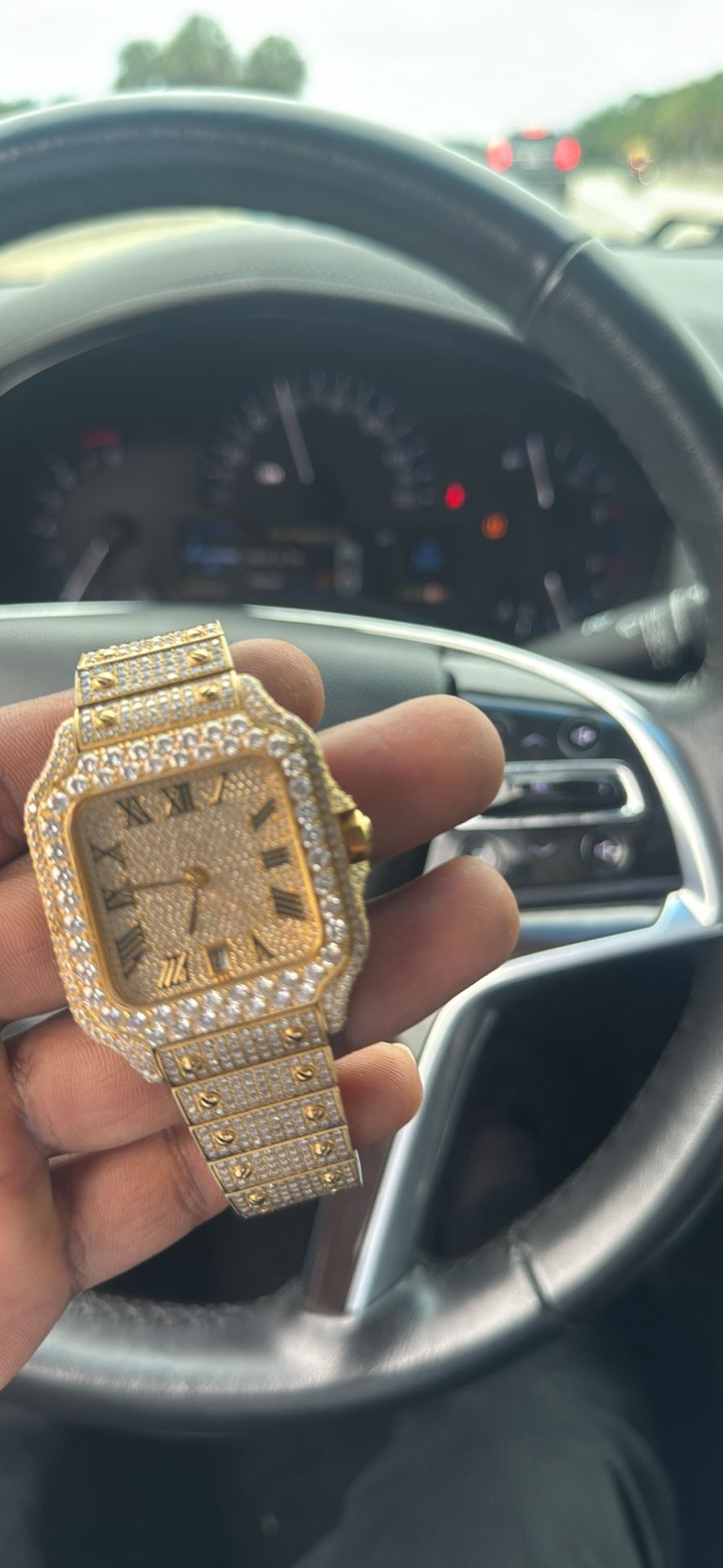 Moissanite Gold Watch