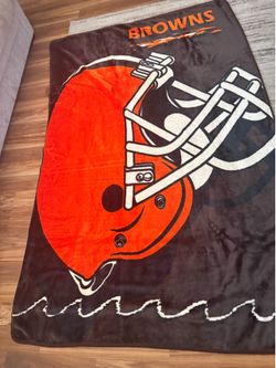 Large Browns football blanket