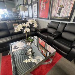 3pc Black Reclining Couch Set🤩