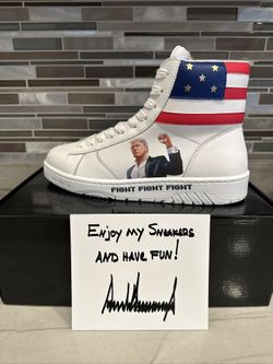 Donald Trump FIGHT FIGHT FIGHT High Top White Size 9M / 10.5W Number 1935/5000
